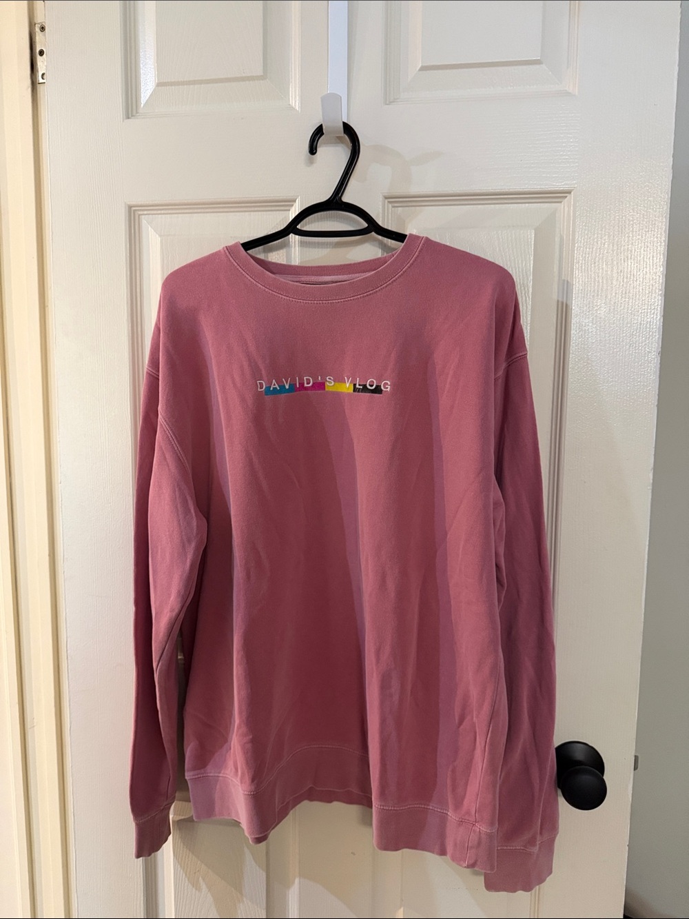 DAVID'S VLOG Pink Crewneck Sweatshirt